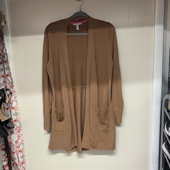 Isaac Mizrahi Camel Open Front Sweater - Picture 1 of 7